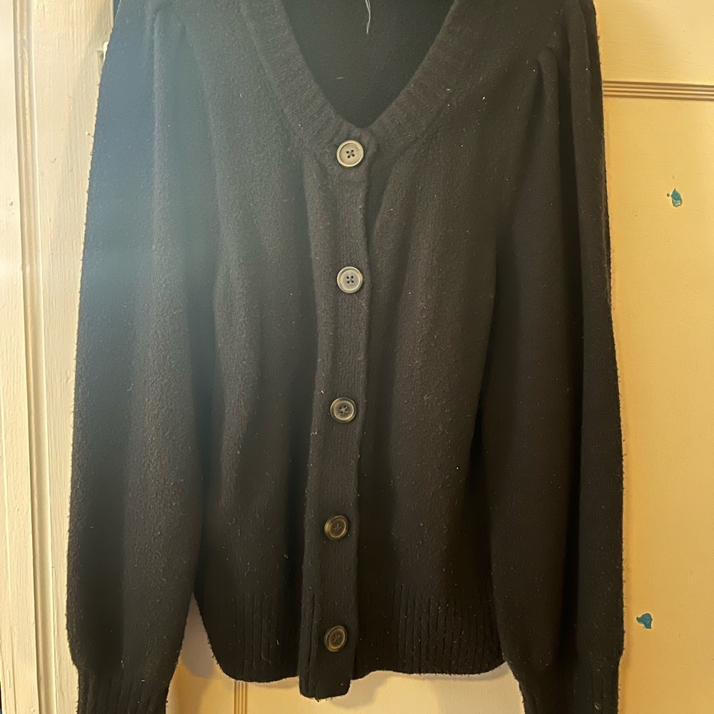 Madewell Women's Large Black Cardigan Sweater